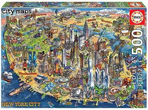 Educa 18453, New York City Maps, 500 Teile Puzzle für Erwachsene und Kinder ab 10 Jahren, Amerika, USA