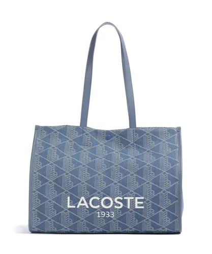 Lacoste Heritage Jacquard Shopper Tasche 40 cm blau in blau von Lacoste