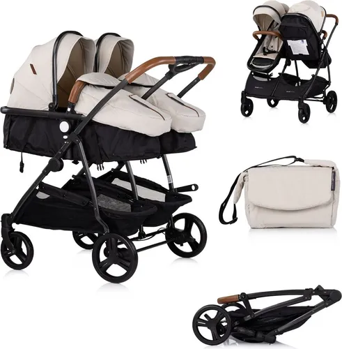 Chipolino Geschwisterkinderwagen Duo Smart - Klappbarer und umbaubarer Kinderwagen für Zwillings- oder Geschwisterkinder, mit verstellbaren Sitzen für maximalen Komfort und Flexibilität.