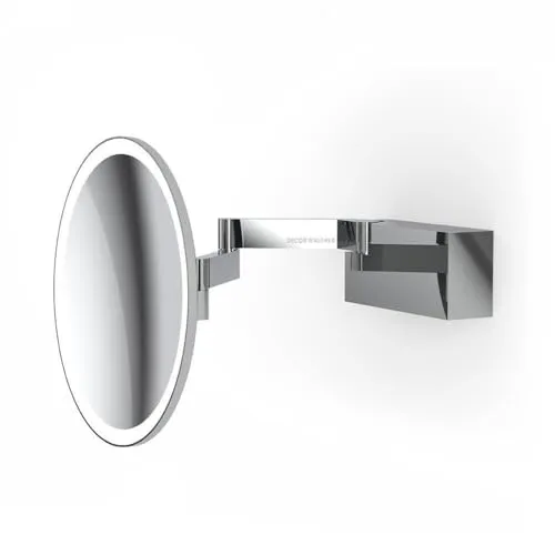 Decor Walther Vision R Wandkosmetikspiegel LED, Chrom glänzend - 5-Fach Vergrößerung - Kosmetikspiegel mit 5-facher Vergrößerung und stilvollem Chrom-Design, ideal für präzises Make-up und Pflege im Bad.