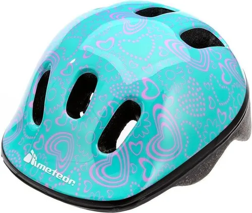 Meteor Schutzhelm, Kinderhelm, Fahrradhelm, Rollschuhe, MV6-2 Helm Kinderfahrradhelm Helm, größe S 48-52 cm Flower