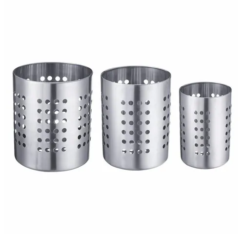 WESTMARK Besteckkorb 3 Stk. - Ø 68 + Ø 100 + Ø 120 mm - Geschirrspüler-Einsätze aus rostfreiem Edelstahl, ideal für die praktische Aufbewahrung und Abtropfung von Besteck und Küchenutensilien, perfekt für den täglichen Einsatz in der Gastronomie.