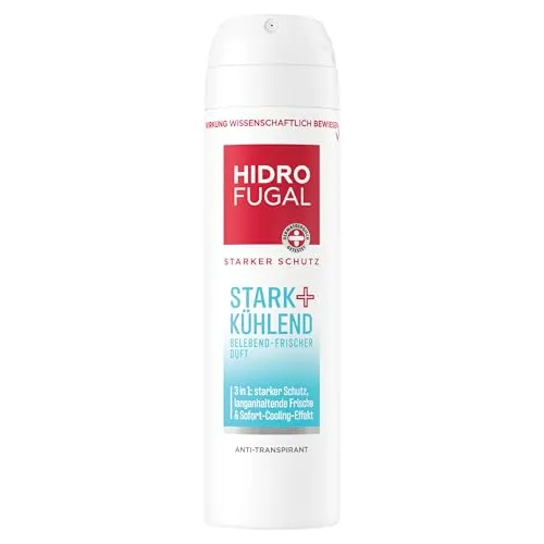 Hidrofugal STARK + KÜHLEND Spray, starker Antitranspirant Schutz mit Sofort-Cooling-Effekt und Aloe Vera, Deospray ohne Ethylalkohol für langanhaltende Frische (150 ml)