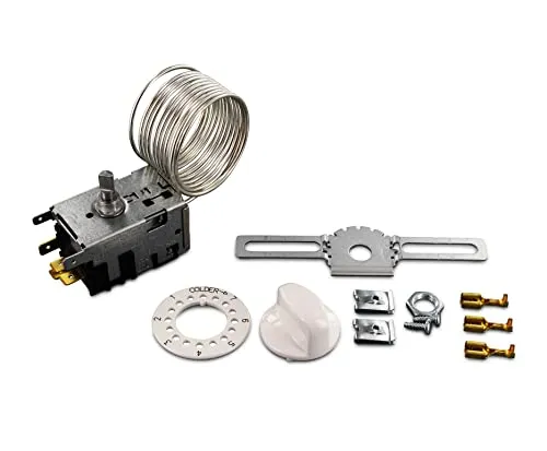 DL-pro Universal Thermostat für Danfoss NR3 077B7003 4x6,3mm AMP Kühlthermostat Servicethermostat Kühlschrankthermostat Temperaturregler 3Sterne für Kühlschrank mit automatischer Abtauung