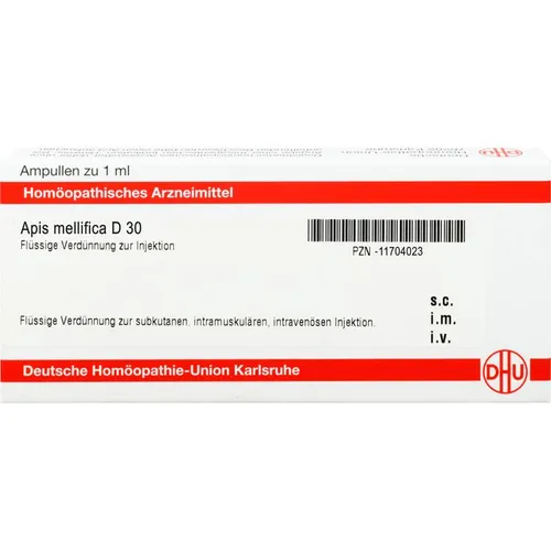 Apis Mellifica D30 Ampullen 8 ML - Homöopathisches Arzneimittel zur Injektion, ideal für die sanfte Unterstützung des Wohlbefindens. Enthält 1 ml Apis Mellifica D30 pro Ampulle.