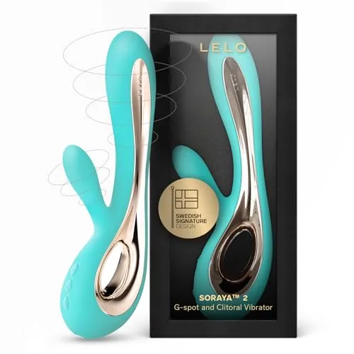 Lelo Soraya 2 Vibrator mit Klitoris-Stimulator - Aqua - Sexspielzeug mit 22 cm, bietet doppelte Stimulation von G-Punkt und Klitoris, wasserfest und ergonomisch für maximalen Genuss.