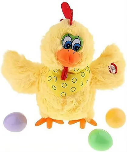 Dilara Kuscheltier Eierlegendes Huhn - Kuscheltiere - Interaktives Huhn, das Eier legt, singt und tanzt; ideal für Kinder ab 12 Monaten für spielerische Unterhaltung.