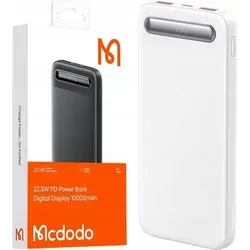 Mcdodo Powerbank 10000Mah 3X Usb Usb-C 22.5W + Usb-C Kabel - Weiß