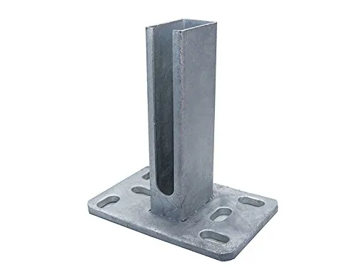 Zaundirekt Fußplatte Bodenplatte Aufschraubhülse für Zaunpfosten 60 x 40mm, Gittermatte