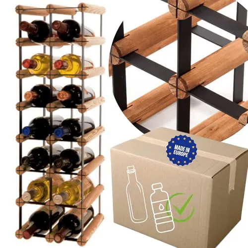 Modo24 Weinregal RW8 Flaschenregal aus Metall und Holz – Modular für 1 bis 81 Flaschen - Entdecken Sie das **Weinregal RW-8** im modernen Loft-Design. Ideal für Ihre Flaschen, von Glas bis PET, und flexibel aufstellbar – perfekt für Zuhause oder Gastronomie.