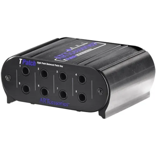 ART TPatch - Kompakte 8-Kanal Patchbay - Studio & Recording; passive Patchbay mit 8 symmetrischen Ein- und Ausgängen, umschaltbar zwischen normal- und halb-normalisiert, perfekt für professionelle Audioanwendungen.