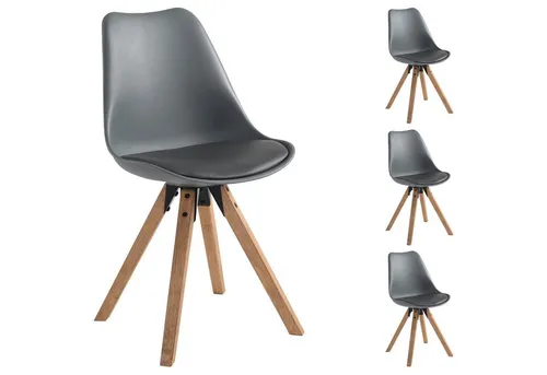 IDIMEX Esszimmerstuhl TYSON (4 St) - Komfortables Retro Design - Stühle im 4er Set, ideal für Esszimmer oder Küche. Genießen Sie maximalen Komfort dank weicher Polsterung und ergonomischer Form für optimalen Rückenhalt.