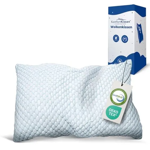 MKS Schlafkissen 50x70 mit Memory Schaum und Gel – Kopfkissen mit ergonomischer Nackenstütze – Für Erwachsene, Rückenschläfer und Seitenschläfer – Kühlend, hygienisch, komfortabel