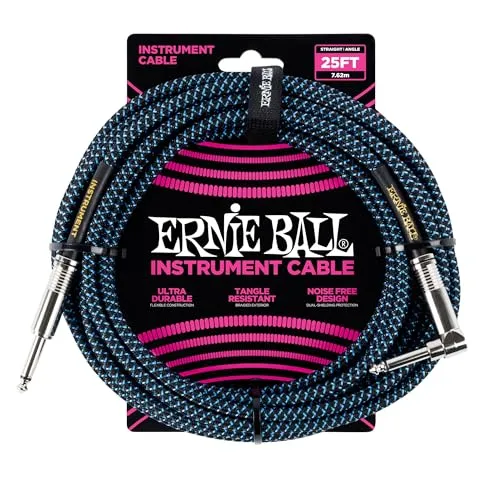 Ernie Ball 6060 Instrumentenkabel 7,62 m Schwarz/Blau in blau von Ernie Ball