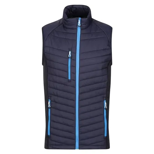 Regatta Herren Men's Navigate Hybrid Isolierte Bodywarmer, blau, S - Outdoor Softshelljacke für Herren mit leichten Polyamid-Einsätzen, Extol Stretch-Seiteneinsätzen und praktischen Taschen für optimalen Komfort und Bewegungsfreiheit.