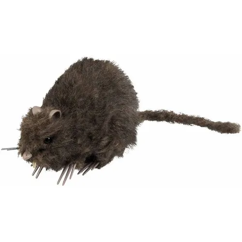 Deko Ratte, 15x8 cm, Felloptik, Halloween Party Dekorationsfigur