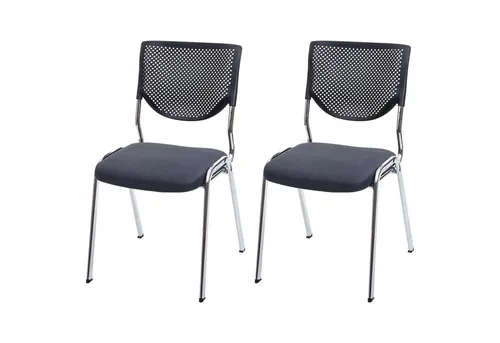 PROREGAL® Besucherstuhl 2xBesucherstuhl 83x49x58cm Stoff Dunkelgrau Konferenzstuhl stapelbar, stapelbar, schlicht und einfach