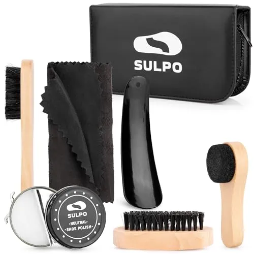 SULPO Schuhputzset Set 7 in 1- Lederschuhe Pflege
