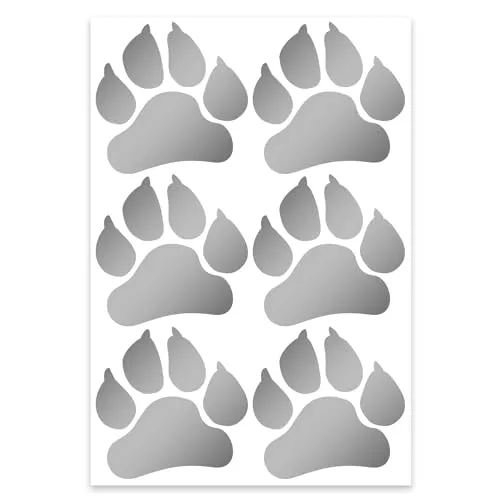 6er Set Sticker Tier-Pfoten I kfz278 anthrazit I 10 x 10 cm I Auto-Aufkleber Laptop Handy wetterfest Hunde-Pfoten Katzen-Pfoten außenklebend groß