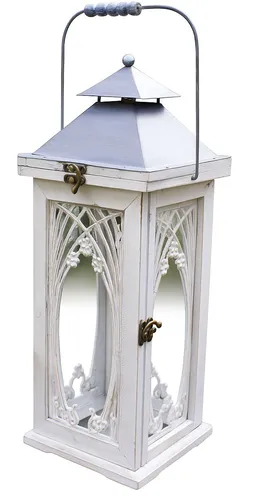 Gartenlaterne Landhausstil Gartenleuchte shabby chic Windlicht Laterne Holz