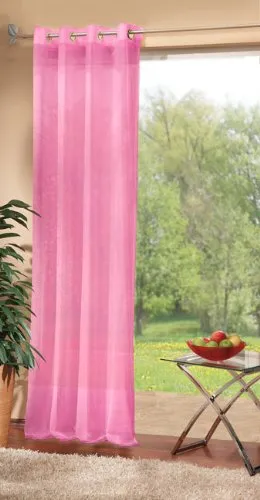 Gardinenbox Voile Ösen Schal Uni, HxB 145x140 cm, Rosa, 20332