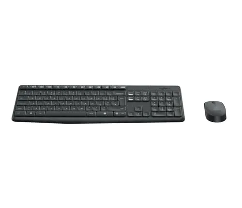 Logitech MK235 - Kabelloses Tastatur- und Maus-Set - Maus-Tastatur-Sets mit zuverlässiger 2.4 GHz Verbindung, ideal für ein aufgeräumtes und flexibles Arbeitsumfeld.