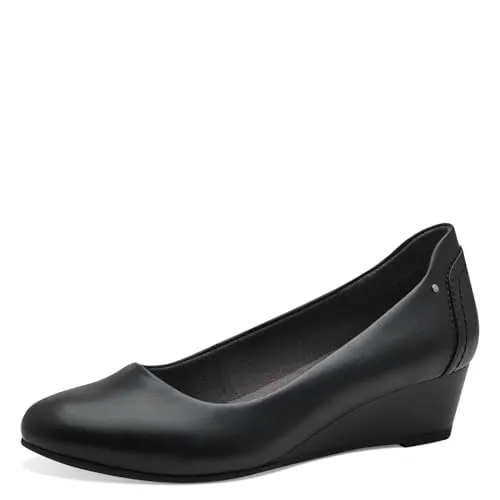 Jana Damen Pumps mit Keilabsatz Vegan, Schwarz (Black), 39 EU - Damen-Pumps mit veganem Design, ideal für breite Füße und optimalen Tragekomfort – perfekt für Alltag und besondere Anlässe.