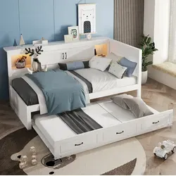Ausziehbett 90x200 Cm Mit Schublade Weiß