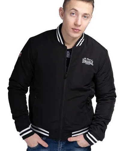 Lonsdale Trusthorpe Jacke Herren - Stilvolle Funktionsjacke in XXL (Black/Wht) - Funktionsjacke mit Rippbündchen und zwei praktischen Reißverschlusstaschen, ideal für sportliche Aktivitäten und Freizeit.
