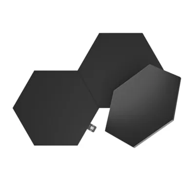 Nanoleaf Shapes Ultra Black Hexagons Expansion Pack - 3PK - Lampen mit dimmbaren 6W, erweitern Sie Ihr Lichtdesign mit bis zu 500 Hexagonen für kreative Lichtgestaltungen.