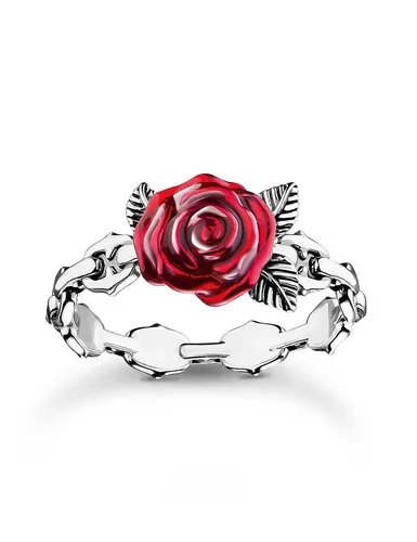 Thomas Sabo Silberner Ring Roses Romance für Damen in rot von THOMAS SABO