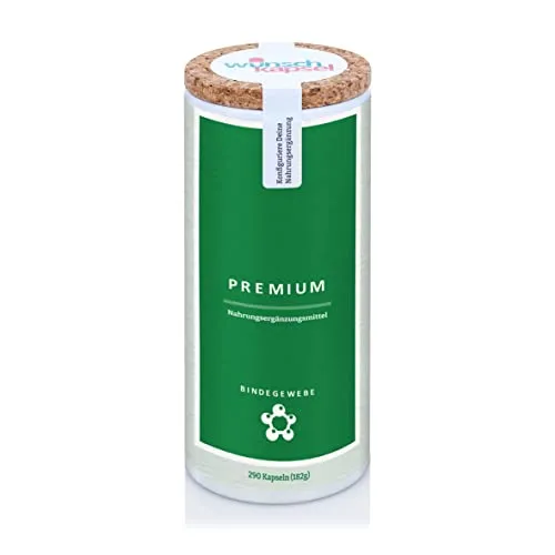 Wunschkapsel BINDEGEWEBE Premium Nahrungsergänzungsmittel XL | speziell für Unterhaut und Epithel | hochdosiertes MSM, Mangan, Hyaluron, Prolin | 290 vegane Kapseln aus deutscher Manufaktur