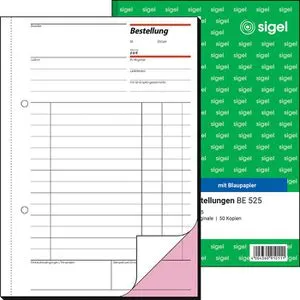 Sigel BE 525 Bestellungen A5 mit Blaupapier