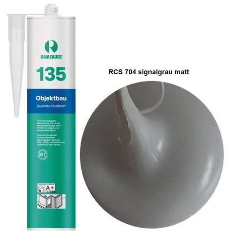 Ramsauer Dichtstoff Ramsauer 135 Objektbau Silikon Fugen Dichtstoff 310ml Kartusche, gebrauchsfertig, VSG verträglich, UV beständig, geruchsneutral