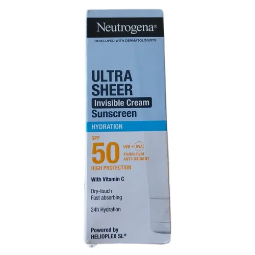 Neutrogena – Crème Solaire Visage Invisible Ultra Sheer Hydratation SPF 50 UVB +