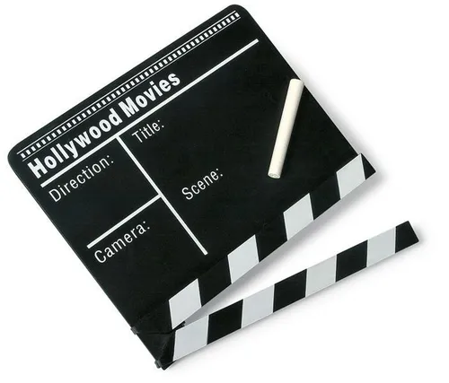 Filmklappe Hollywood, Regieklappe, Film- Set, Holz, inkl.Kreide