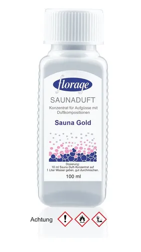 florage Saunaduft Konzentrat Sauna Gold 100 ml | Sauna Aufguss Aroma Zubehör