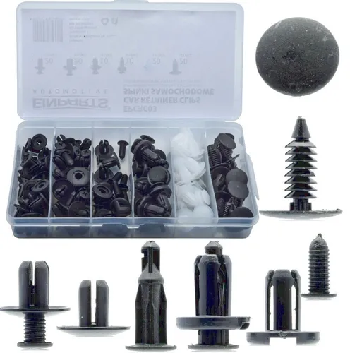 100x Auto Befestigung Clips Türverkleidung Niete Stoßstange Spreiznieten Set