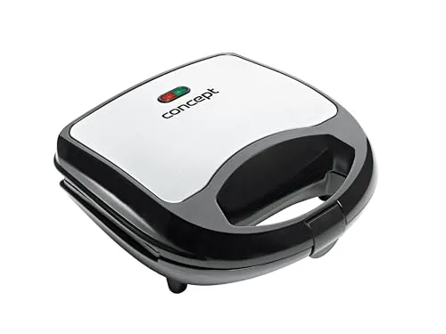 CONCEPT Hausgeräte sv3031 Sandwich-Toaster mit viereckigen Platten, 700 W, edelstahl / schwarz