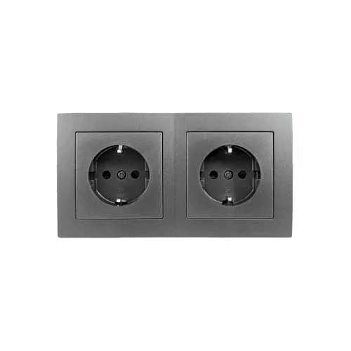 McPower Steckdosen Set | Flair | Unterputz Steckdosen 250V~ / 16A | Einfache Montage | Schutzkontakt & Einsteckschutz | Modernes Design für Haus & Wohnung | anthrazit, matt