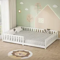 ML-Design Kinderbett 140x200 cm Weiß mit Rausfallschutz