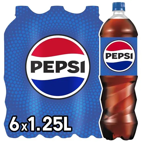pepsi Original, Koffeinhaltige Cola in Flaschen, EINWEG (6 x 1.25 l) (Verpackungsdesign kann abweichen)