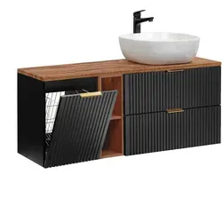 Petits-meubles Waschtisch Schwarz, 140,8 cm – Stilvoller Badezimmerschrank