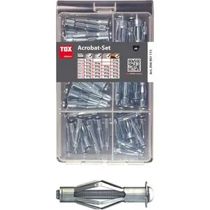 Tox Dübel 094901111, M4-M6, Acrobat-Set, 6 Größen, Metall-Hohlraumdübel, 60-teilig, 10 Stück