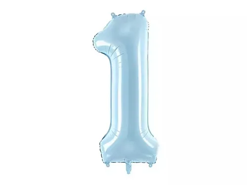 Balon foliowy 1 jasny niebieski 86cm PartyDeco 5902230794962