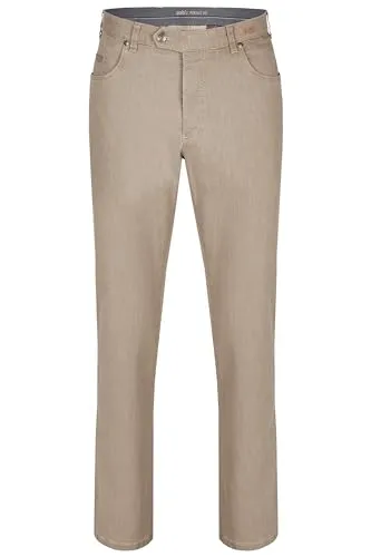 aubi Herren Sommer Jeans Hose Stretch Modell 577 beige Größe 29 - Jeans aus hochwertiger Baumwolle mit 30% Elastizität für hohen Tragekomfort, inklusive Hemden-Stopper und Safepocket für Wertsachen. Ideal für lässige Sommerlooks.