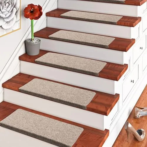 Pergamon Trend Nadelfilz Stufenmatte Bent Beige Braun Mix (eckig) einzeln oder im 15er Set