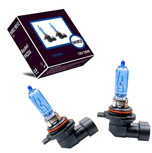 LIGHTWORLD24 2 x HIR2 9012 Halogen Birne 12V 55W Xenon Weiß Abblendlicht Fernlicht Nebelscheinwerfer Tagfahrlicht Auto Lampe Ersatz Sockel Px22d