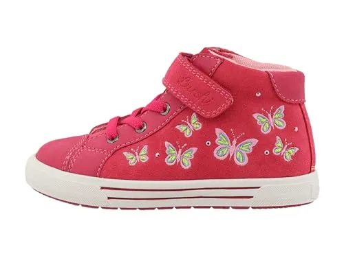 Lurchi Jungen Mädchen 95L0023007 Sneaker, Fuchsia, 26 EU Weit - Wanderschuhe mit funkelndem Schmetterlingsstickmotiv und Glitzersteinen für strahlende Kinderaugen.