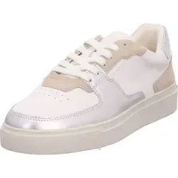 GANT FOOTWEAR Damen JULICE Sneaker - Weiß/Silber/Beige, 37 EU - Damen-Sneaker aus hochwertigem Leder mit elegantem Futtermix, ideal für stilvolle Freizeitlooks.